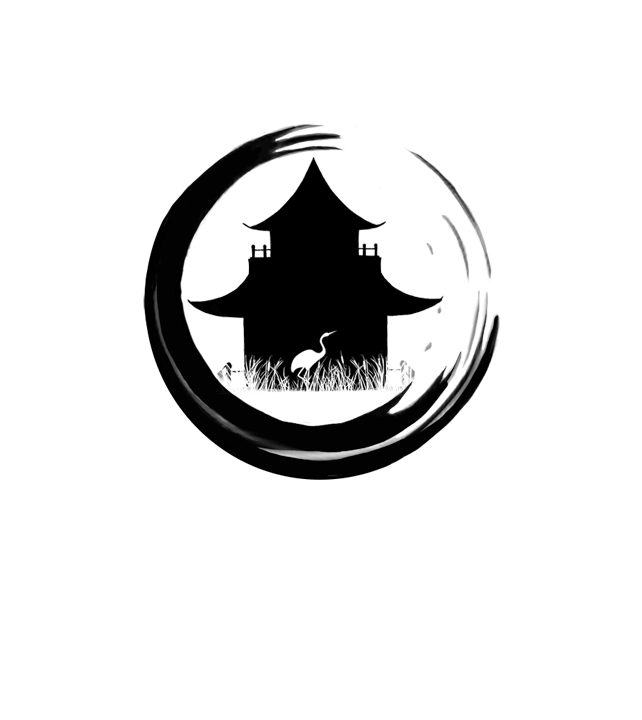 Pagoda with crane inside enso circle — Michael's homepage vision
